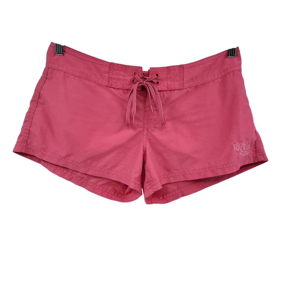 Rip Curl Pink Embroidered Drawstring Low Rise Board Surf Short Junior's Size 3